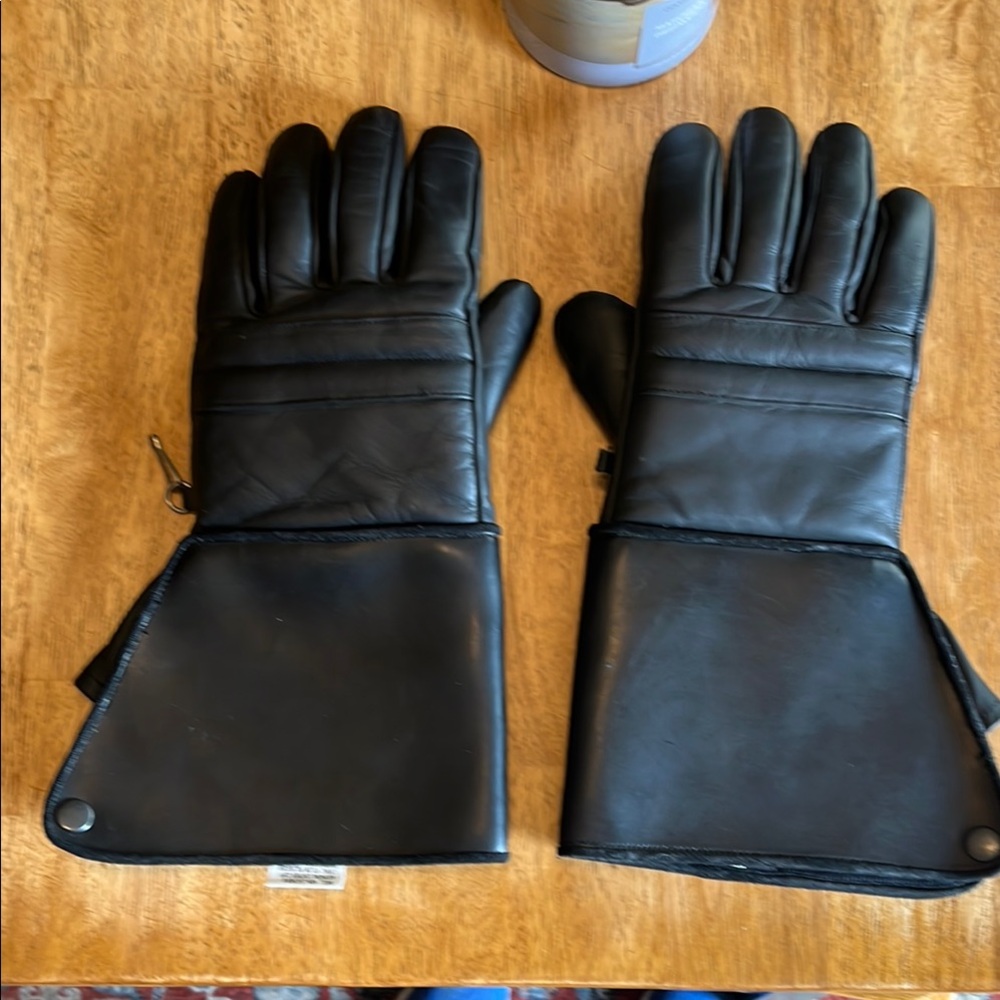 Black Leather Long Gloves